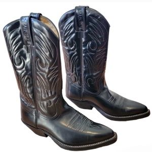 Sancho Women's Cowboy Western Leather Boots Black Size 37.